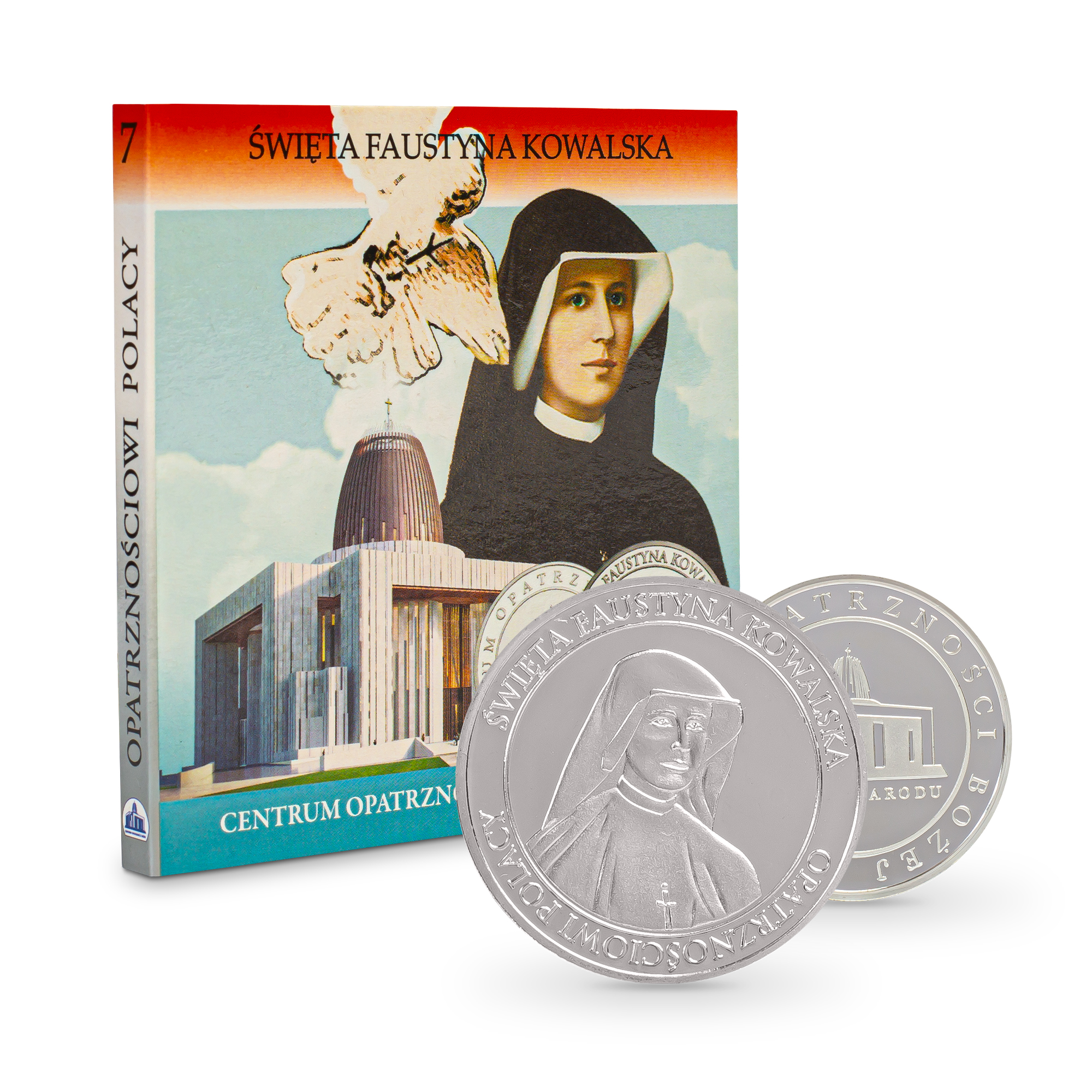 Medal srebrny z wizerunkiem św. Faustyny Kowalskiej (w okładce)
