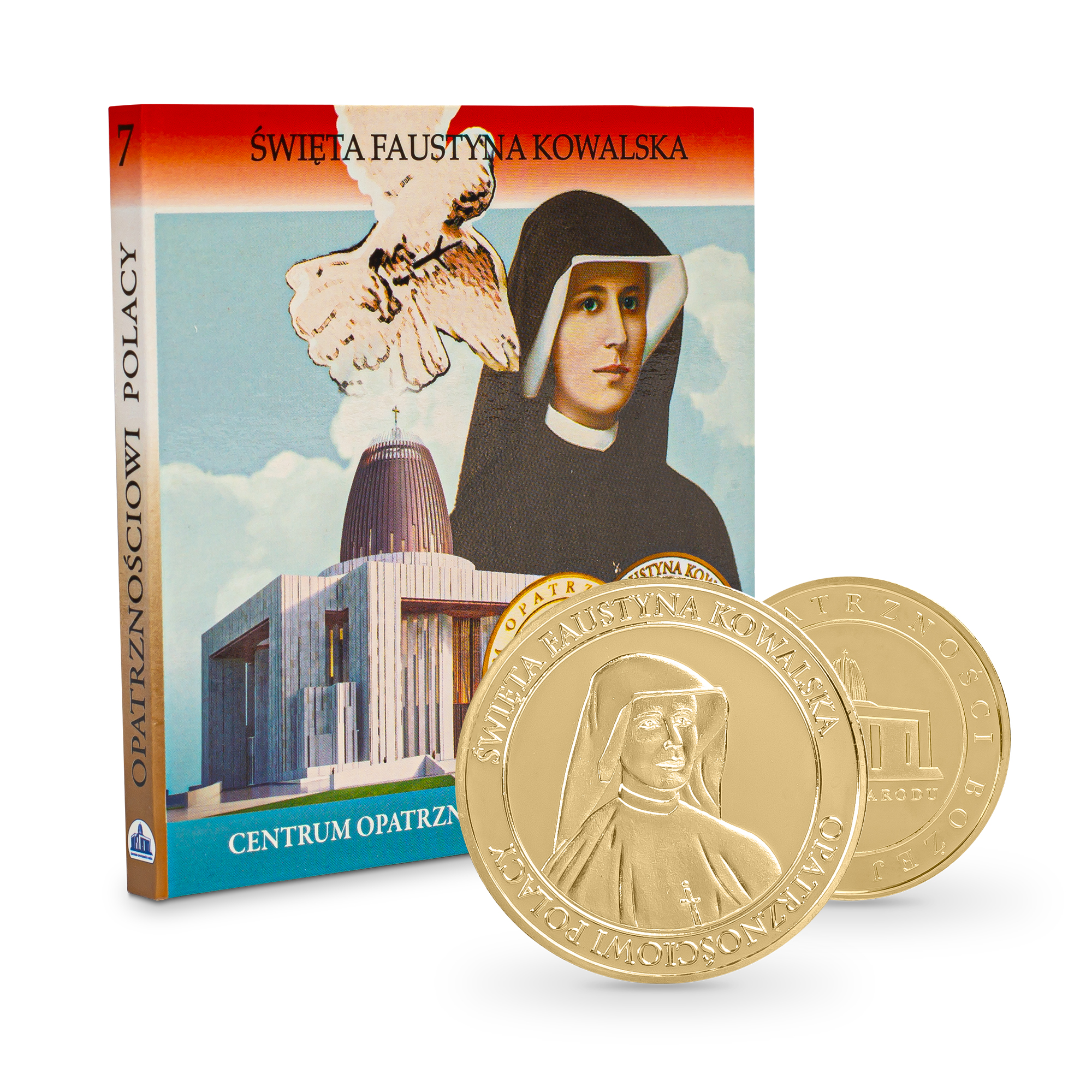 Medal złoty z wizerunkiem św. Faustyny Kowalskiej  (w okładce)
