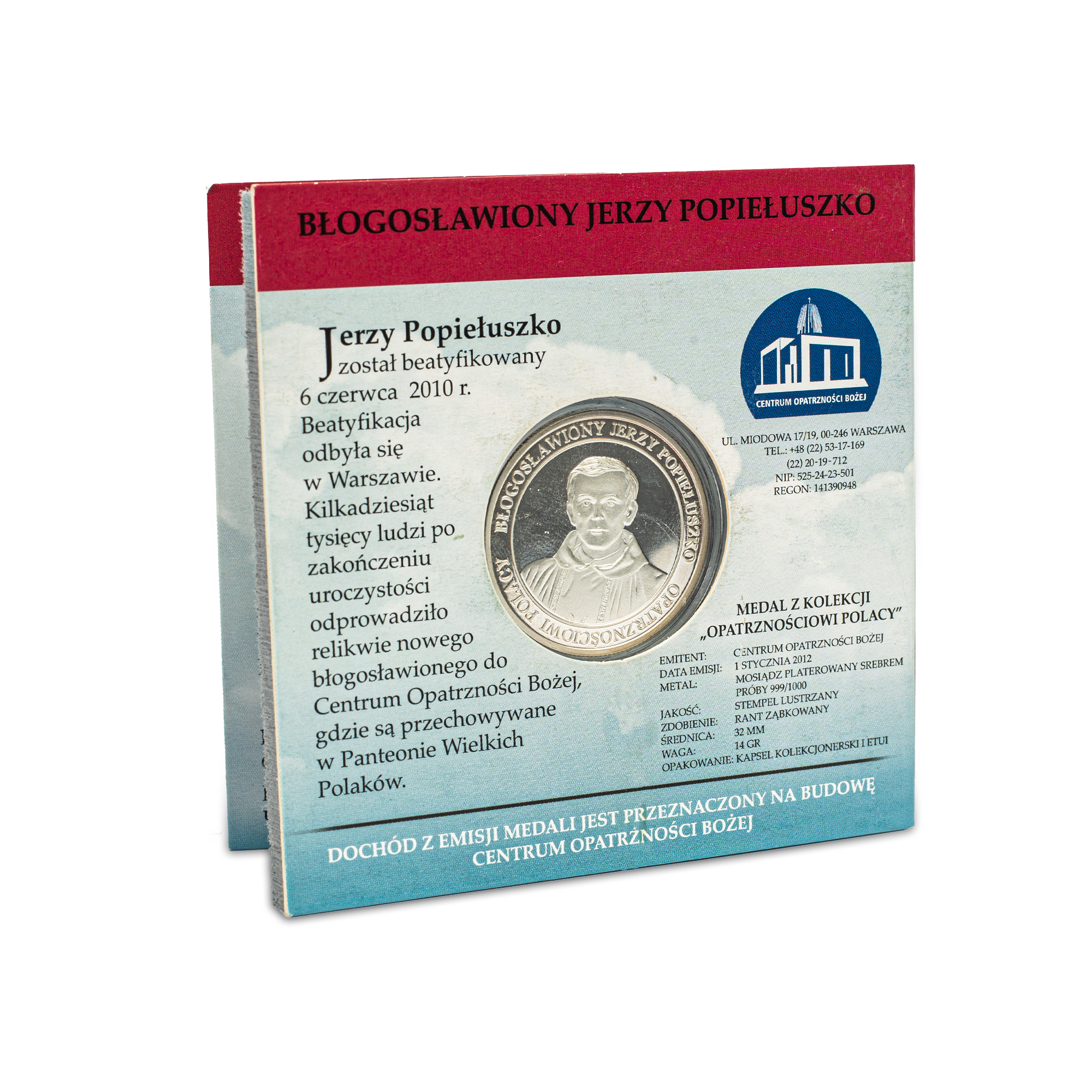 Srebrny medal - bł. Jerzy Popiełuszko (w okładce) - obrazek 5