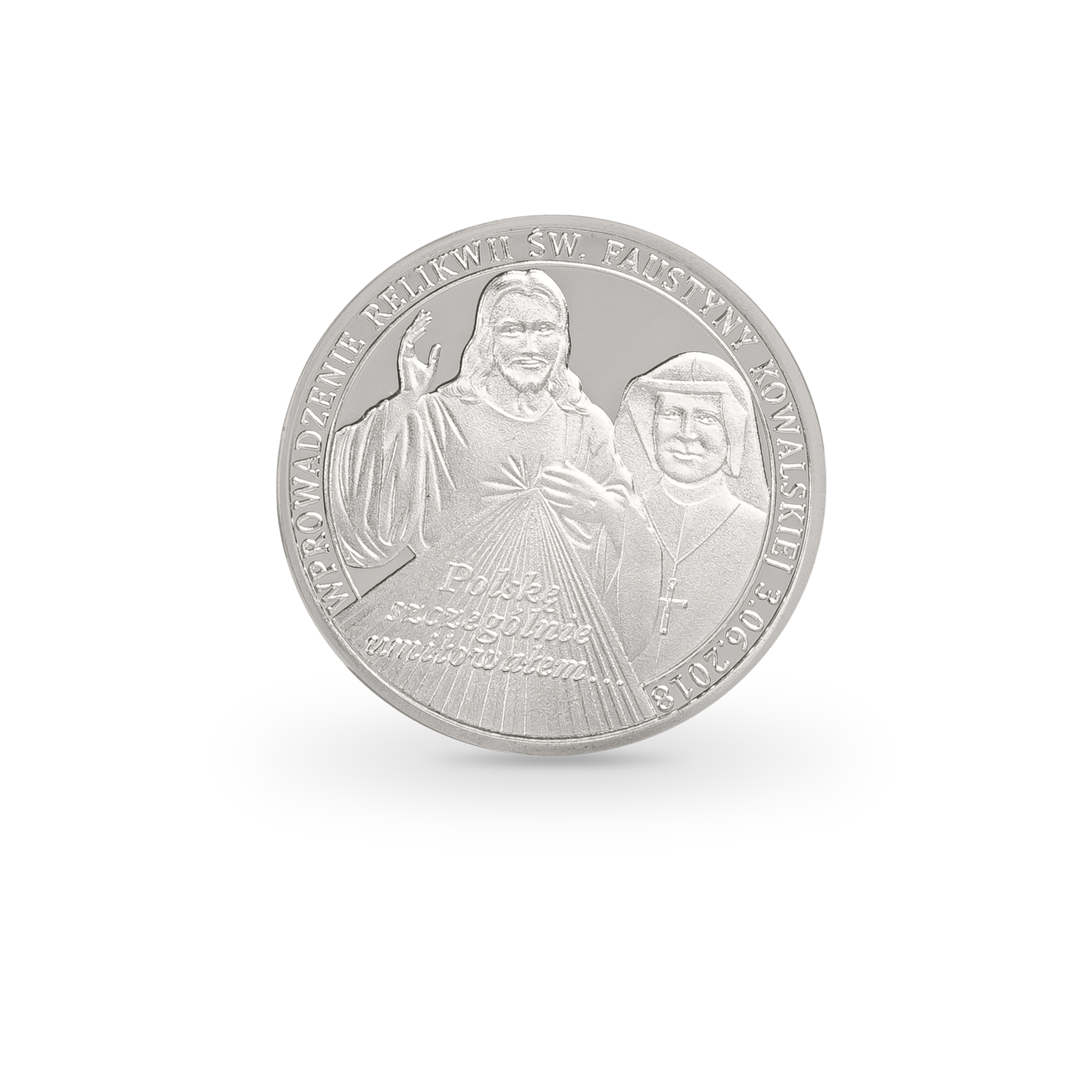 Srebrny medal - Jezus Miłosierny i święta Faustyna - obrazek 2