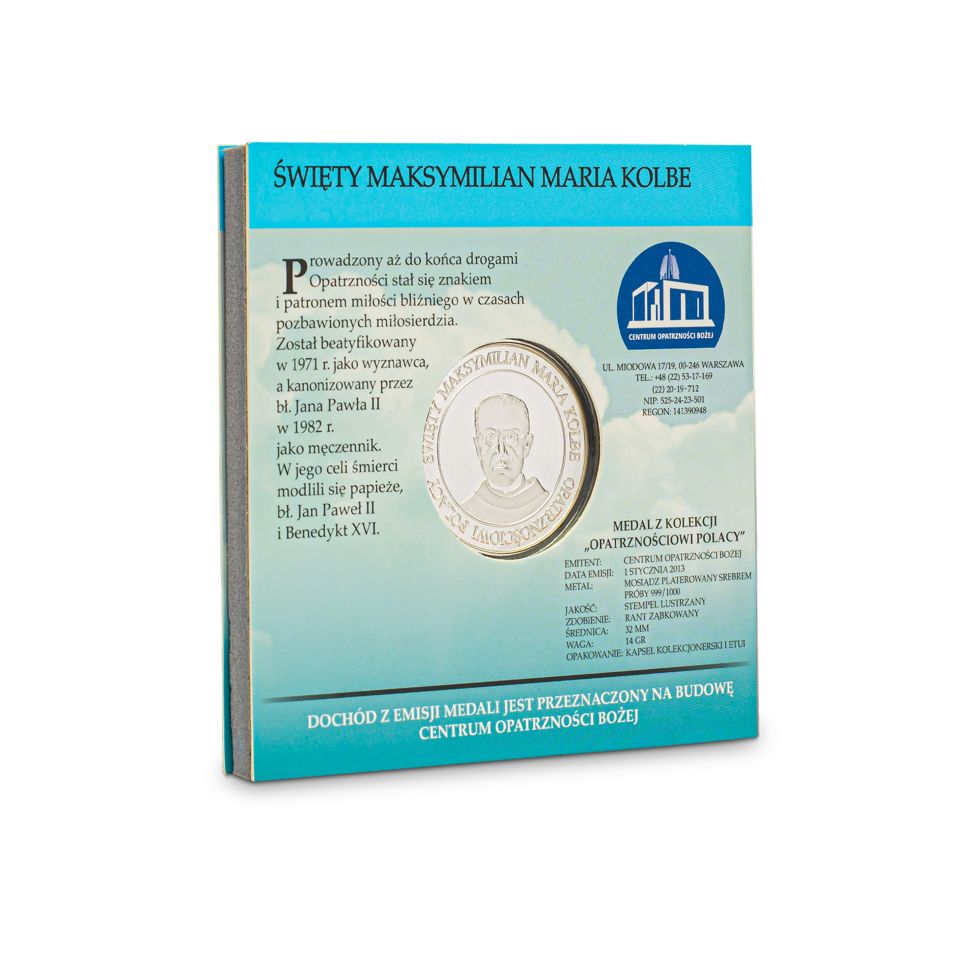 Srebrny medal - św. Maksymilian Maria Kolbe (w okładce) - obrazek 5