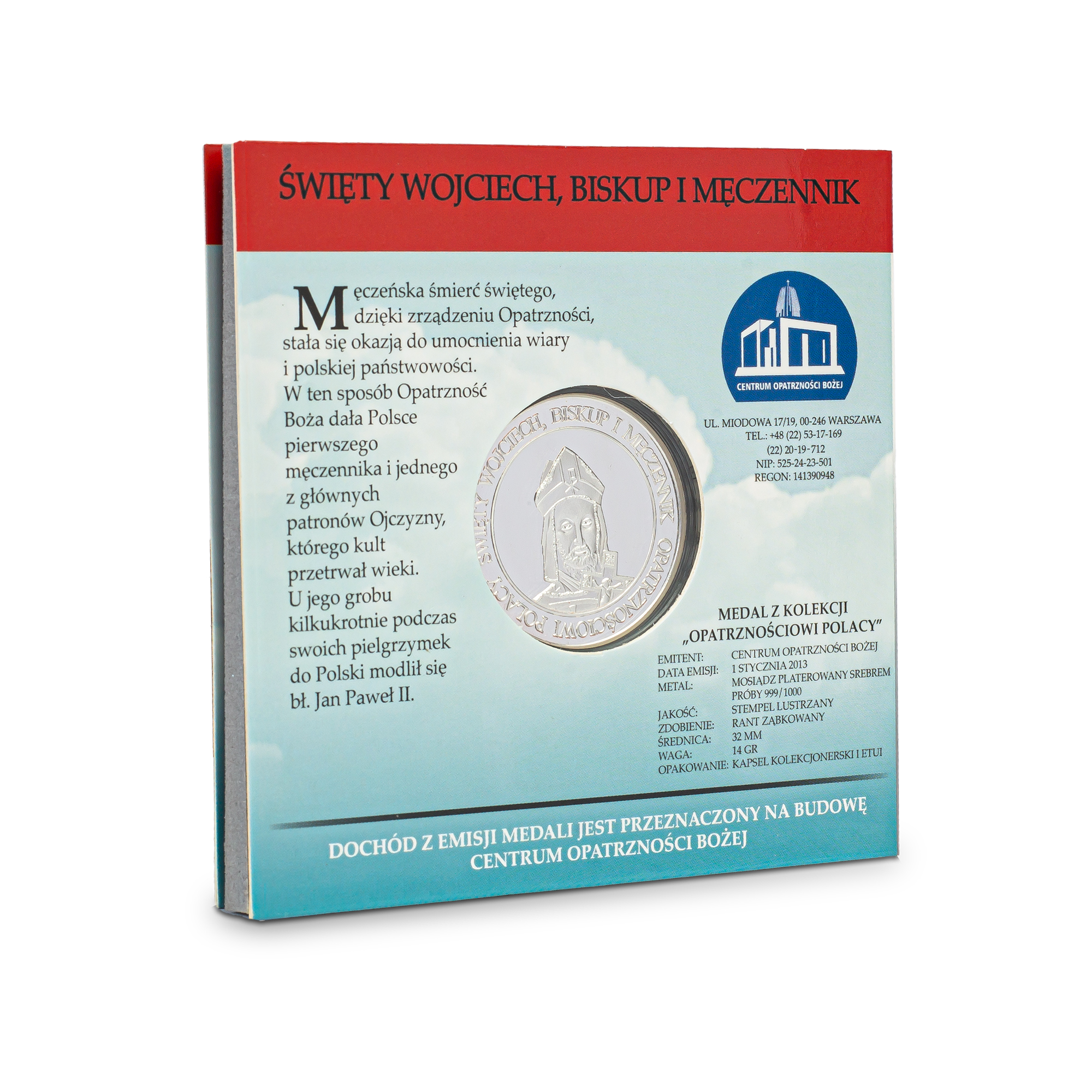 Srebrny medal w okładce - św. Wojciech biskup męczennik - obrazek 5