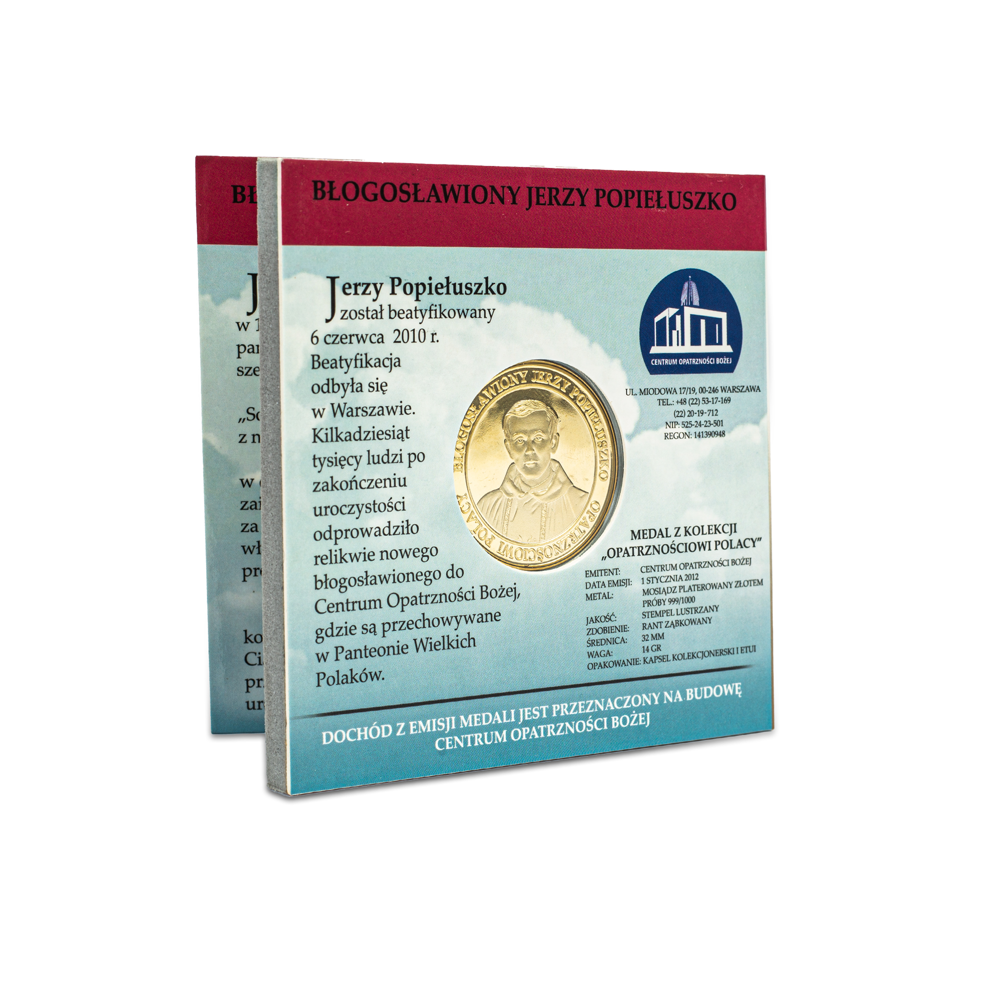 Złoty medal - bł. Jerzy Popiełuszko (w okładce) - obrazek 5